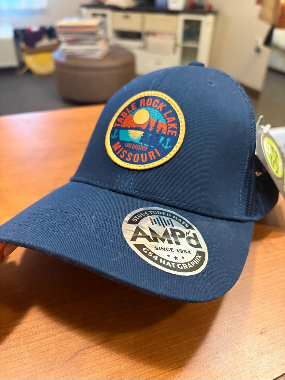 Navy Kids Baseball Cap with Table Rock Lake Missouri Patch